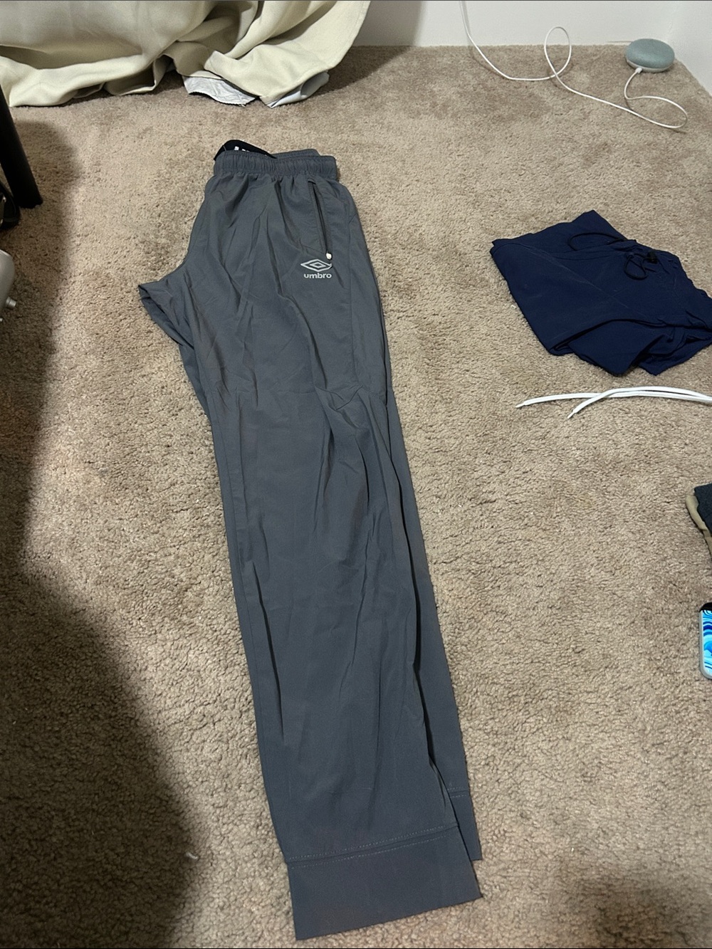 Umbro Charcoal Gray Athletic Track Pants